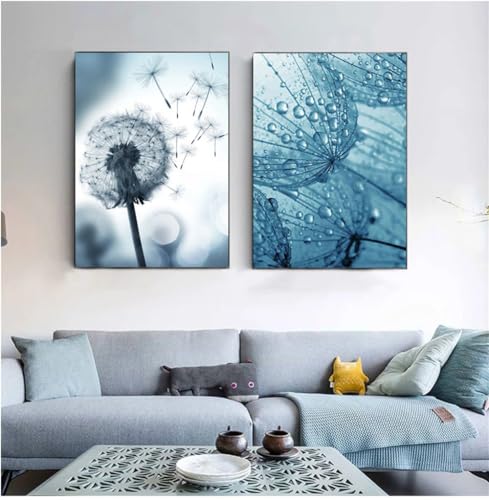 Wandkunst,2 Bilder Set-Abstrakte Graublaue Pflanze Löwenzahn Sukkulenten Leinwandmalerei Wandkunst Poster Drucke Wandbilder Wohnzimmer Schlafzimmer Büro Zimmer Dekoration-30*50cm/12*20 Zoll(ungerahmt) Wandkunst,2 Bilder Set-Abstrakte Graublaue Pflanze Löwenzahn Sukkulenten Leinwandmalerei Wandkunst Poster Drucke Wandbilder Wohnzimmer Schlafzimmer Büro Zimmer Dekoration-30*50cm/12*20 Zoll(ungerahmt) von WBYZAC