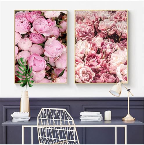 Wandkunst,2 Bilder Set-Leinwandmalerei Pfingstrose Blume Satz Poster Druck Wand Kunst Bild Wohnzimmer Küche Schlafzimmer Zimmer Startseite Dekoration Dekoration Kunstwerk-30*50cm/12*20 Zoll(ungerahmt) Wandkunst,2 Bilder Set-Leinwandmalerei Pfingstrose Blume Satz Poster Druck Wand Kunst Bild Wohnzimmer Küche Schlafzimmer Zimmer Startseite Dekoration Dekoration Kunstwerk-30*50cm/12*20 Zoll(ungerahmt) von WBYZAC