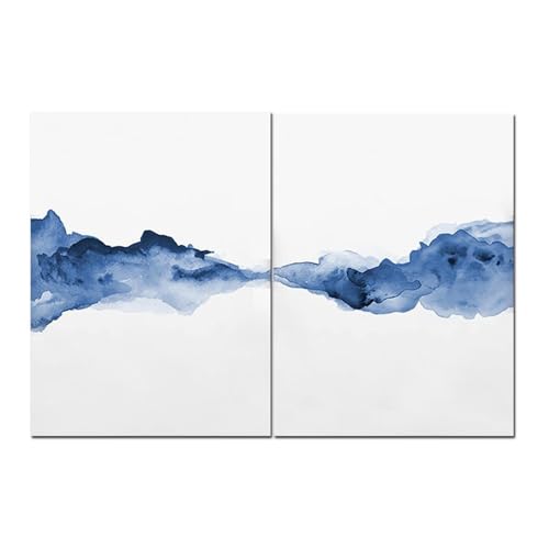 Wandkunstdrucke,2 Bilder Set-Moderne Blaue Abstrakte Poster Drucke Leinwand Minimalistischen Wand Kunst Malerei Wand Bilder Wohnzimmer Schlafzimmer Büro Zimmer Wohnkultur-50*60cm/20*24 Zoll(ungerahmt) Wandkunstdrucke,2 Bilder Set-Moderne Blaue Abstrakte Poster Drucke Leinwand Minimalistischen Wand Kunst Malerei Wand Bilder Wohnzimmer Schlafzimmer Büro Zimmer Wohnkultur-50*60cm/20*24 Zoll(ungerahmt) von WBYZAC