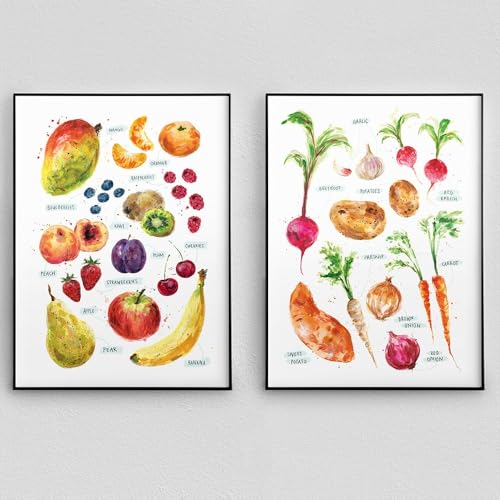 Wandkunstdrucke,2 Stück-Abstrakte Lebensmittel Kunstwerk Obst Gemüse Wand Kunst Leinwand Malerei Nordisch Poster Drucke Wand Bilder Küche Wohnzimmer Startseite Dekoration-50*60cm/20*24 Zoll(ungerahmt) Wandkunstdrucke,2 Stück-Abstrakte Lebensmittel Kunstwerk Obst Gemüse Wand Kunst Leinwand Malerei Nordisch Poster Drucke Wand Bilder Küche Wohnzimmer Startseite Dekoration-50*60cm/20*24 Zoll(ungerahmt) von WBYZAC