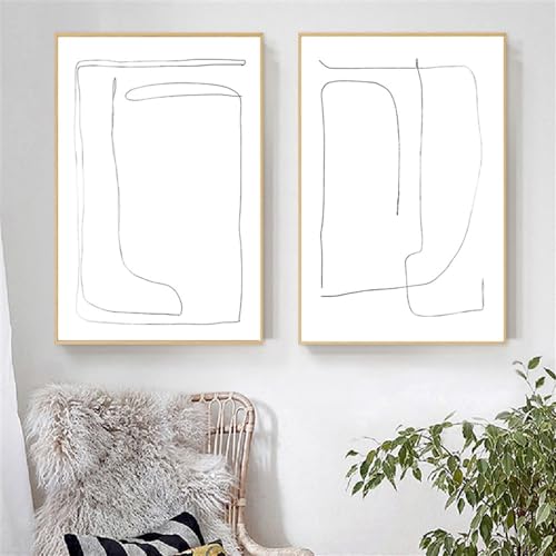 Wandkunstdrucke,Set Von 2-Schwarz Weiß Linie Kunst Leinwand Drucke Abstrakte Malerei Wohnzimmer Wand Kunst Bilder Moderne Poster Schlafzimmer Büro Hause Zimmer Dekoration-30*50cm/12*20 Zoll(ungerahmt) Wandkunstdrucke,Set Von 2-Schwarz Weiß Linie Kunst Leinwand Drucke Abstrakte Malerei Wohnzimmer Wand Kunst Bilder Moderne Poster Schlafzimmer Büro Hause Zimmer Dekoration-30*50cm/12*20 Zoll(ungerahmt) von WBYZAC