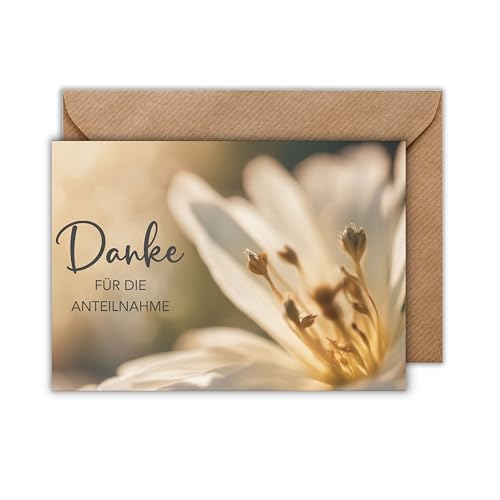 10x Danksagungskarte mit Umschlag - Dankeskarte Kondolenz Karte mit Lilie als Klappkarte (A6) von WBdesignz