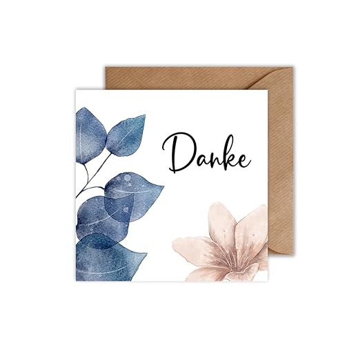 Dankeskarte mit Umschlag - Dankeschön Klappkarte Danksagung Hochzeitskarte und andere Anlässe Danke Karte (Quadratisch) von WBdesignz