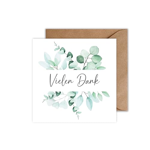Dankeskarte mit Umschlag - Danksagung Danke Karte Abschiedskarte als Klappkarte Abschied - Hochzeit Danke Karte (125 x 125 mm) von WBdesignz