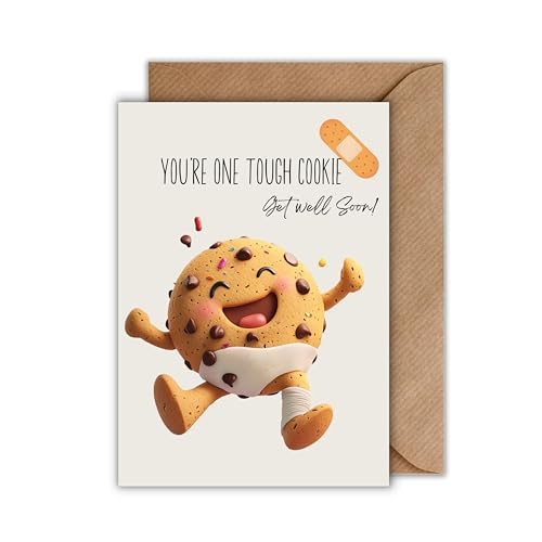 Grußkarte A6 Klappkarte | You’re one tough cookie – Get well soon! | Lustige Genesungskarte mit Keks-Motiv | Mit Umschlag | Made in Germany Grußkarte A6 Klappkarte | You’re one tough cookie – Get well soon! | Lustige Genesungskarte mit Keks-Motiv | Mit Umschlag | Made in Germany von WBdesignz
