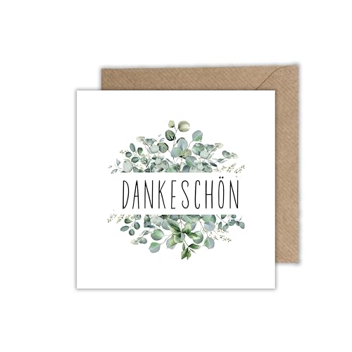 Dankeskarte mit Umschlag - Danksagung Hochzeitskarte und andere Anlässe Danke Dankeschön Karte als Klappkarte von WBdesignz