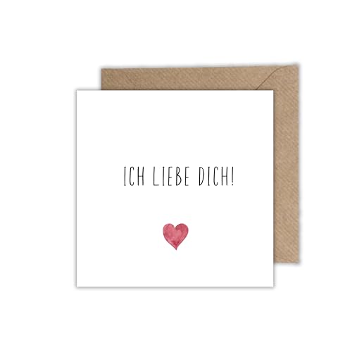 Ich Liebe Dich Karte zum Hochzeitstag Jahrestag Valentinstag als Klappkarte mit Umschlag - Geschenkkarte Beziehung Partner (125 x 125 mm) von WBdesignz