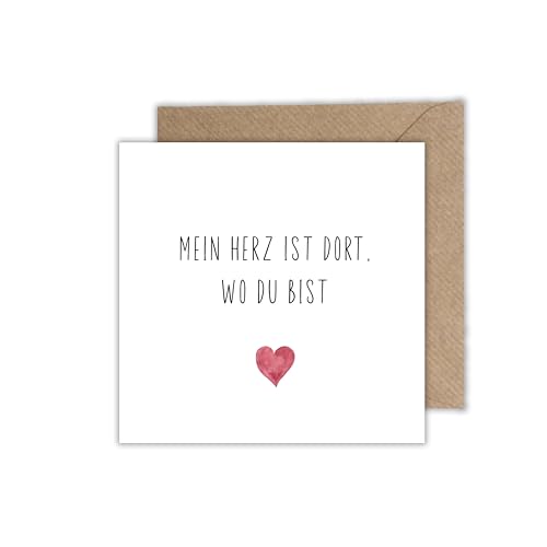 Liebes Karte "Mein Herz Ist Da Wo Du Bist" Klappkarte mit Umschlag für Valentinstag - Karte für Jahrestag Hochzeitstag Beziehung von WBdesignz