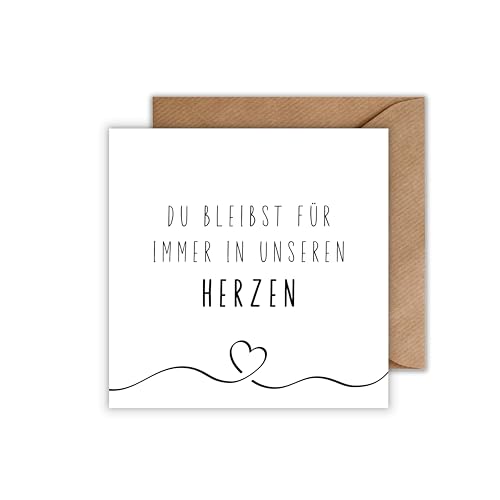 Trauerkarte mit Umschlag Beileidskarte Spruch - Kondolenzkarte als Klappkarte Beerdigung (125 x 125 mm) von WBdesignz