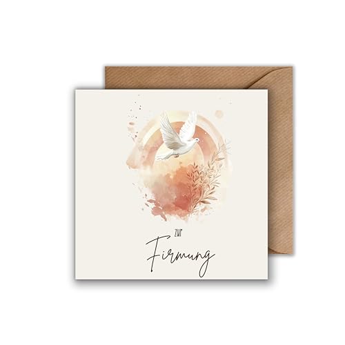 WBdesignz Firmung Karte mit Umschlag - Gratulationskarte “zur Firmung” Taufe Nichte Neffe Enkel Erstkommunion Firmung (125 x 125 mm) von WBdesignz