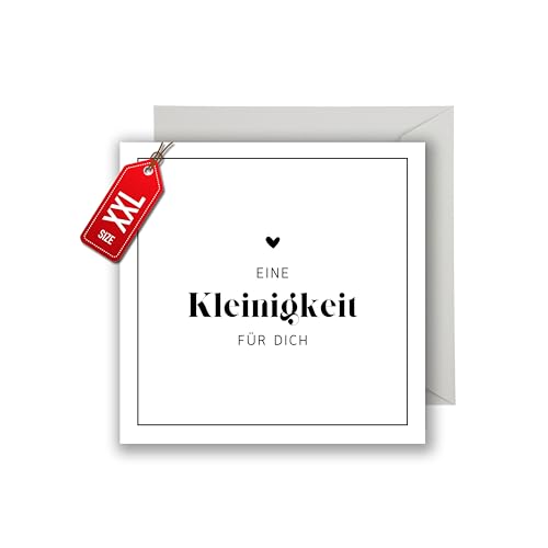 WBdesignz Geschenkkarte mit Umschlag - Kleine Aufmerksamkeit Karte Eine Kleinigkeit Für Dich Partner Geschenk Freunde Geburtstagskarte (XXL 22 x 22 cm) von WBdesignz