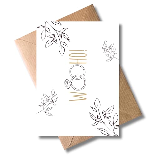 WBdesignz Hochzeits Karte mit Umschlag - Gratulation zur Hochzeit “Wooho!” Ring Glückwünsche zur Hochzeit Ehe Verlobung Verlobungsring Hochzeitsgruß (Din A6) von WBdesignz