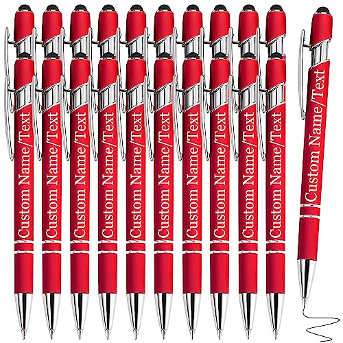 WBgjsnklbnl Personalisierte Stifte mit Namen, 30 Stück, benutzerdefinierte Stifte, personalisierbar, graviert, schwarze Tinte, Kugelschreiber mit Stylus-Tipps für Männer, Business, Erwachsene, Frauen, von WBgjsnklbnl