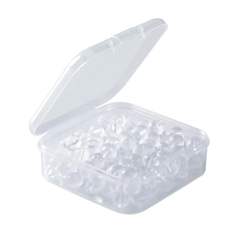 WCHOSOZH Undurchdringliche, weiche Silikon-Ohrring-Verschlüsse für Ohrstecker mit Etui, Halbloch-Design, flache Rückseite, Ohrringe, kugelförmige Ohrringrückseite, Gummi, geeignet für die meisten von WCHOSOZH
