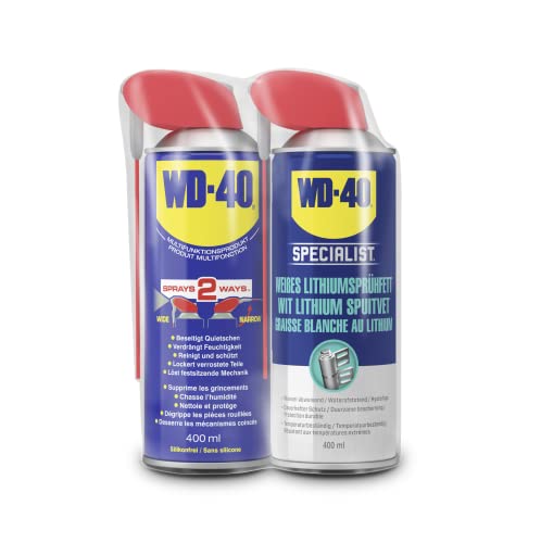 WD-40 Smart Straw 400ml + WD-40 Specialist Weißes Lithiumsprühfett 400ml von WD-40