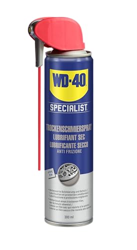 WD-40 Specialist PTFE Trockenschmierspray Smart Straw 300 ml – Präzise Anwendung mit klappbarem Sprührohr, reduziert Reibung und Verschleiß, trocknet schnell, schmutzresistent, farblos mit 360°-Ventil von WD-40 Specialist