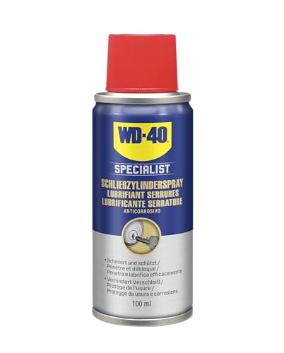 WD-40 Specialist Schließzylinderspray 100 ml – Schmiermittel für Türschlösser & Schließmechanismen, löst festsitzende Zylinder, verdrängt Feuchtigkeit & sorgt für reibungsloses Öffnen ohne Verkleben von WD-40 Specialist