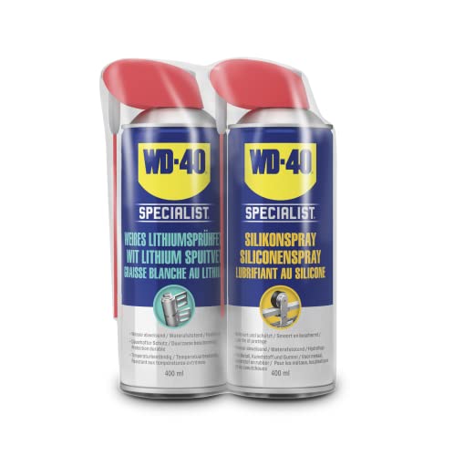 WD-40 Specialist Silikonspray + WD-40 Specialist Weißes Lithiumsprühfett 400ml von WD-40