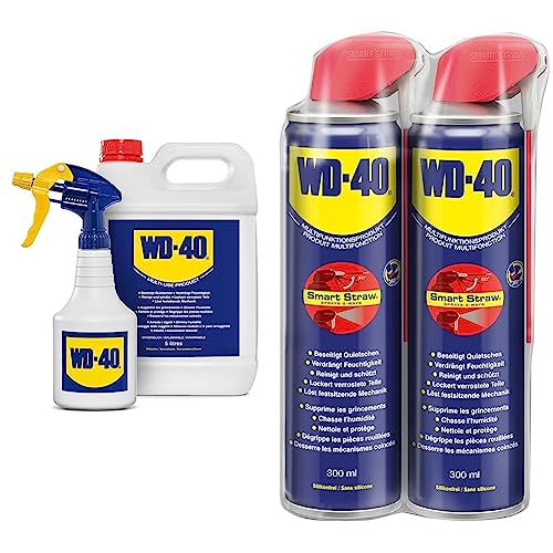 WD-40 Multifunktionsprodukt 5L Kanister Inklusive Zerstäuber & Multifunktionsprodukt Smart Straw Slim (2x 300ml) von WD-40