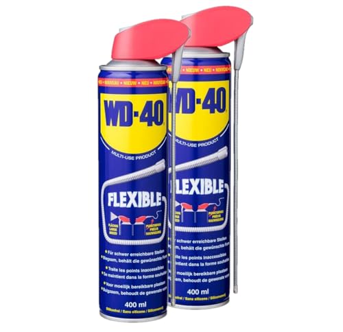 WD-40 Multifunktionsprodukt Flexible 2x400ml, Dose mit biegsamen Sprührohr | Schmiermittel | Kriechöl von WD-40