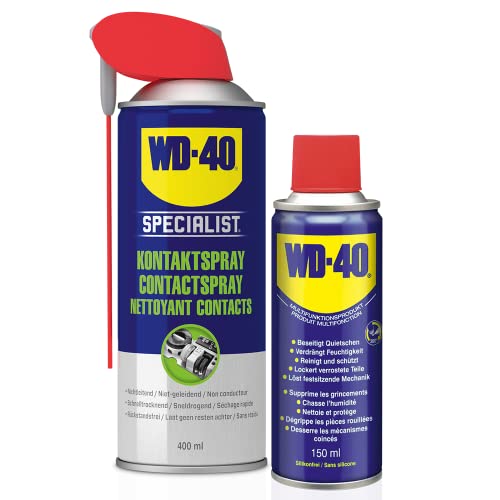 WD-40 SPECIALIST Kontakt SET besteht aus 1x SPECIALIST Kontaktspray 400 ml & 1x Multifunktionsprodukt 150 ml von WD-40