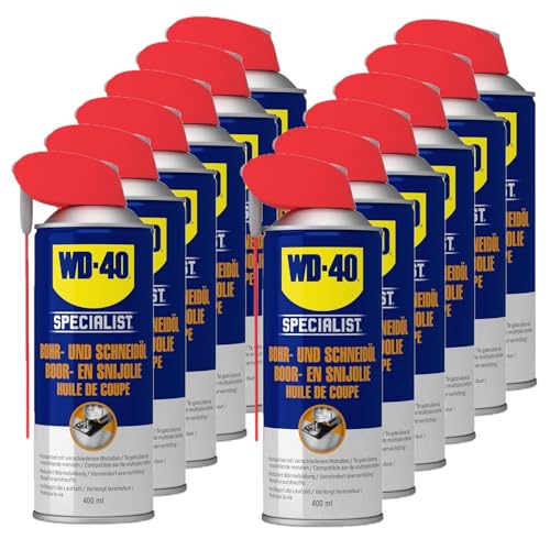 WD-40 Specialist Bohr- und Schneidöl 12x400 ml Schmiermittel, reduziert Werkzeug Verschleiß von WD-40