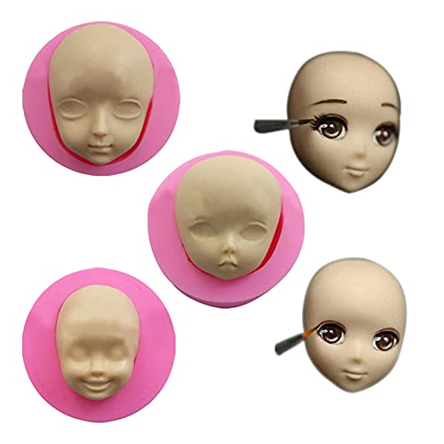 WonDerfulC 3 Stück Menschlicher Kopf Silikonform für Kuchen, Ton, Kerzen, Seife WonDerfulC 3 Stück Menschlicher Kopf Silikonform für Kuchen, Ton, Kerzen, Seife von WDC