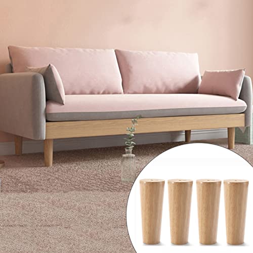 Sofabeine, Ersatzfüße aus Holz für Möbel, Kommoden, mit rutschfesten Pads, 4er-Set für Stühle, Fernsehschränke, Couchtische, Vintage, gerade, 6 cm (2 Zoll) (gerade 25 cm (10 Zoll) 60 cm (24 Zoll) von WDCDYQDH