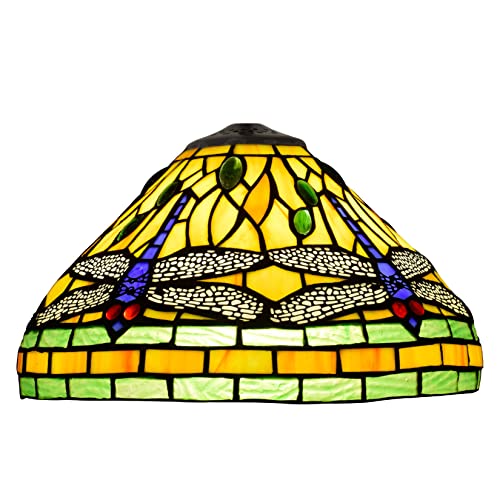 Tiffany Traditioneller handgefertigter 12 Zoll breiter Libellen-Lampenschirm aus Buntglas, Ersatz für Tischlampen, Schreibtischlampe, Deckenleuchte, Pendelleuchte, Hängeleuchte, Heimbüro-Dekoration, Tiffany Traditioneller handgefertigter 12 Zoll breiter Libellen-Lampenschirm aus Buntglas, Ersatz für Tischlampen, Schreibtischlampe, Deckenleuchte, Pendelleuchte, Hängeleuchte, Heimbüro-Dekoration, von WDCDYQDH