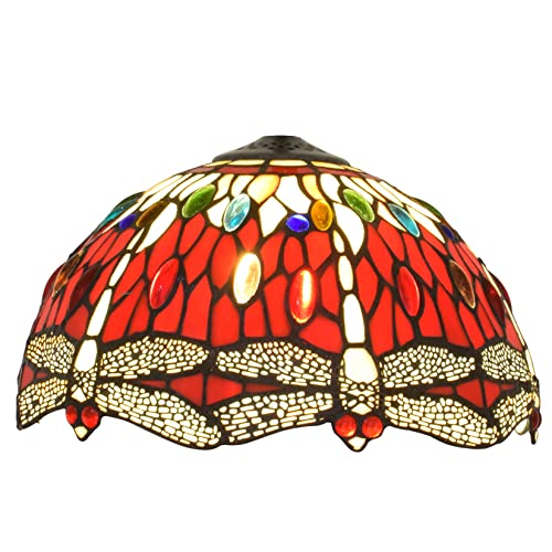 Tiffany Traditioneller handgefertigter 12 Zoll breiter Libellen-Lampenschirm aus Buntglas, Ersatz für Tischlampen, Schreibtischlampe, Deckenleuchte, Pendelleuchte, Hängeleuchte, Heimbüro-Dekoration, Tiffany Traditioneller handgefertigter 12 Zoll breiter Libellen-Lampenschirm aus Buntglas, Ersatz für Tischlampen, Schreibtischlampe, Deckenleuchte, Pendelleuchte, Hängeleuchte, Heimbüro-Dekoration, von WDCDYQDH