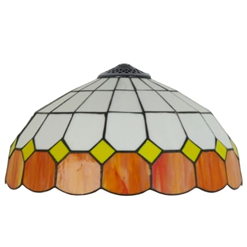 WDCDYQDH 12 Zoll Tiffany-Lampenschirm, nur Ersatz, mediterrane Buntglasabdeckung, Zubehör, passend für Tisch-Pendelleuchte, Deckenleuchte, Orange WDCDYQDH 12 Zoll Tiffany-Lampenschirm, nur Ersatz, mediterrane Buntglasabdeckung, Zubehör, passend für Tisch-Pendelleuchte, Deckenleuchte, Orange von WDCDYQDH
