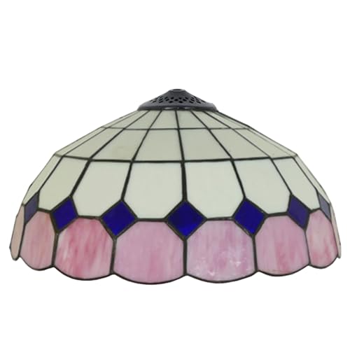 WDCDYQDH 12 Zoll Tiffany Lampenschirm Ersatz nur mediterrane Buntglasabdeckung Zubehör passend für Tischpendelleuchte Deckenleuchte Pink WDCDYQDH 12 Zoll Tiffany Lampenschirm Ersatz nur mediterrane Buntglasabdeckung Zubehör passend für Tischpendelleuchte Deckenleuchte Pink von WDCDYQDH