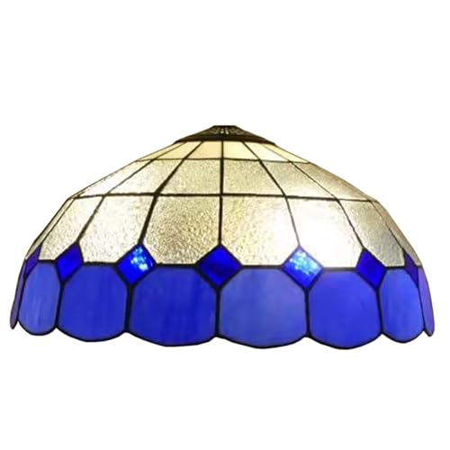 WDCDYQDH 16 Zoll Blauer Lampenschirm aus Buntglas, nur Ersatz, Tiffany-Mediterraner Bezug, Zubehör, passend für Tisch-Pendelleuchte, Deckenleuchte, A1 WDCDYQDH 16 Zoll Blauer Lampenschirm aus Buntglas, nur Ersatz, Tiffany-Mediterraner Bezug, Zubehör, passend für Tisch-Pendelleuchte, Deckenleuchte, A1 von WDCDYQDH