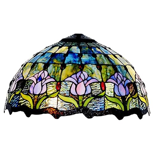 WDCDYQDH 16 Zoll Tiffany Lampenschirm, nur Ersatz, Vintage, Antik, handgefertigt, Buntglas, Kamin, blau, Tulpenstil, Tischleuchte, Pendelleuchte, Bodenleuchte, Deckenleuchte, Zubehör WDCDYQDH 16 Zoll Tiffany Lampenschirm, nur Ersatz, Vintage, Antik, handgefertigt, Buntglas, Kamin, blau, Tulpenstil, Tischleuchte, Pendelleuchte, Bodenleuchte, Deckenleuchte, Zubehör von WDCDYQDH