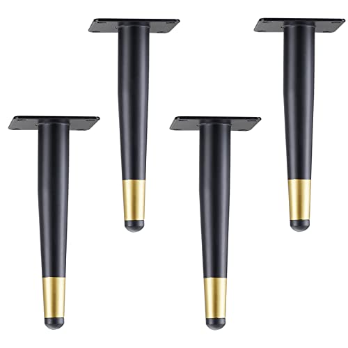 WDCDYQDH 4 Stück Möbelbeine, Metall-Schrankfüße, hohe, Glatte, konische Beine, perfekt für Sofas, Kleiderschränke, Fernsehschränke (schwarz 35 cm/13,8 Zoll) (schwarz 40 cm/15,7 Zoll) von WDCDYQDH