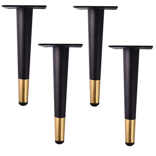 WDCDYQDH 4 Stück Möbelbeine aus Metall, kegelförmig, für Tisch, TV-Schrank, schwarz, DIY, Sofa, Kaffeestuhl, Küchenfuß (gerade 72 cm, 25 cm) von WDCDYQDH