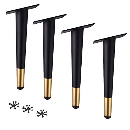 WDCDYQDH 4-teilige Möbelbeine aus Metall, kegelförmig, für Tisch, TV-Schrank, schwarz, für Sofa, Kaffeestuhl, Küche (gerade 72 cm) (schräg 55 cm) von WDCDYQDH