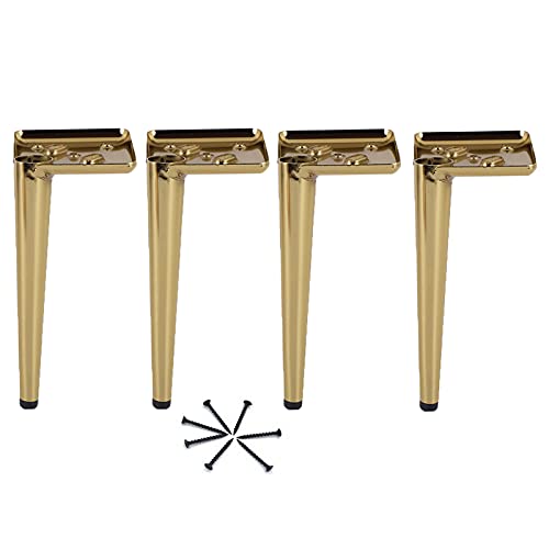 WDCDYQDH 4 x Möbelbeine, Metallfüße, Moderne DIY-Beine für Sofa, Schrank, Bett, Badezimmer, Küche, Unterstützung, 13/15/17/20 cm, Gold-17 cm/6,7 Zoll (Gold 15 cm/6 Zoll) 17 cm/6,7 Zoll von WDCDYQDH