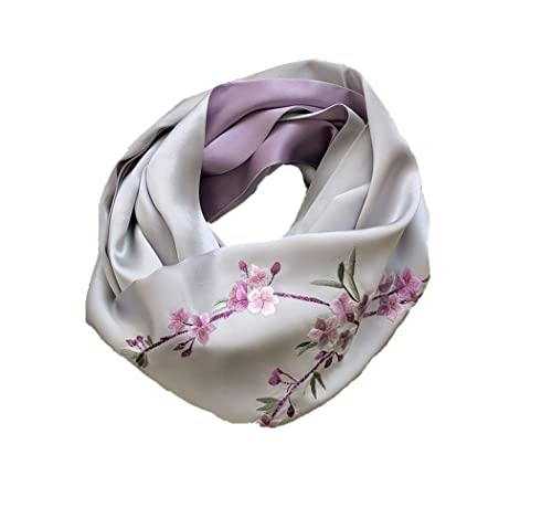 WDCDYQDH Bestickter Damenschal aus echter Seide, Geschenkpapier (Farbe 6, 175 x 35 cm) von WDCDYQDH