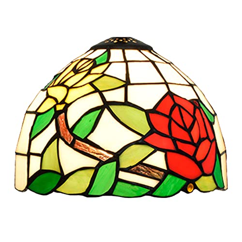 WDCDYQDH Lampenschirm-Ersatz, 20,3 cm, Buntglas, Rosen-Lampenschirm, nur für Tisch, Schreibtisch, Pendelleuchte, Wandleuchter, Deckenleuchte, Heimbüro-Dekoration, B WDCDYQDH Lampenschirm-Ersatz, 20,3 cm, Buntglas, Rosen-Lampenschirm, nur für Tisch, Schreibtisch, Pendelleuchte, Wandleuchter, Deckenleuchte, Heimbüro-Dekoration, B von WDCDYQDH