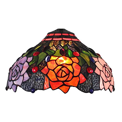 WDCDYQDH Lampenschirm-Ersatz, 30,5 cm, Buntglas, Rosen-Lampenschirm, nur für Tisch, Schreibtisch, Pendelleuchte, Boden, Deckenleuchte, Heimbüro-Dekoration, B WDCDYQDH Lampenschirm-Ersatz, 30,5 cm, Buntglas, Rosen-Lampenschirm, nur für Tisch, Schreibtisch, Pendelleuchte, Boden, Deckenleuchte, Heimbüro-Dekoration, B von WDCDYQDH