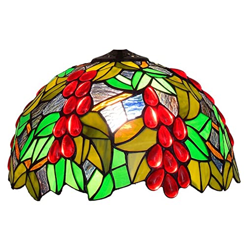 WDCDYQDH Lampenschirm aus Tiffany-Buntglas, Tulpen-, Rosen-, Trauben-, Barock-, Sonnenblume-, Lilien-, Ersatz für Tisch-, Decken-, Pendelleuchte, bunter Lampenschirm, nur B12 x H7, Rot WDCDYQDH Lampenschirm aus Tiffany-Buntglas, Tulpen-, Rosen-, Trauben-, Barock-, Sonnenblume-, Lilien-, Ersatz für Tisch-, Decken-, Pendelleuchte, bunter Lampenschirm, nur B12 x H7, Rot von WDCDYQDH