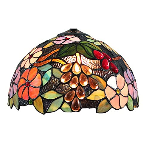WDCDYQDH Lampenschirm aus Tiffany-Buntglas, Tulpen-, Rosen-, Trauben-, Barock-, Sonnenblume-, Lilien-, Ersatz für Tisch-, Decken-, Pendelleuchte, bunter Lampenschirm, nur W12 X H7 Flower WDCDYQDH Lampenschirm aus Tiffany-Buntglas, Tulpen-, Rosen-, Trauben-, Barock-, Sonnenblume-, Lilien-, Ersatz für Tisch-, Decken-, Pendelleuchte, bunter Lampenschirm, nur W12 X H7 Flower von WDCDYQDH