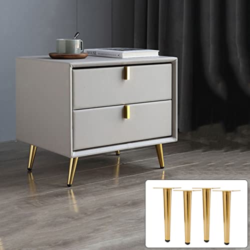 WDCDYQDH Möbelbeine, konisch, für Sofa, 4 Stück, Metallfüße, für Fernseher/Badezimmerschrank/Couchtisch, modernes Bett, schwer (Tragkraft 1000 kg), schwarz-gerade, 15 cm (B+G gerade) (Gold von WDCDYQDH