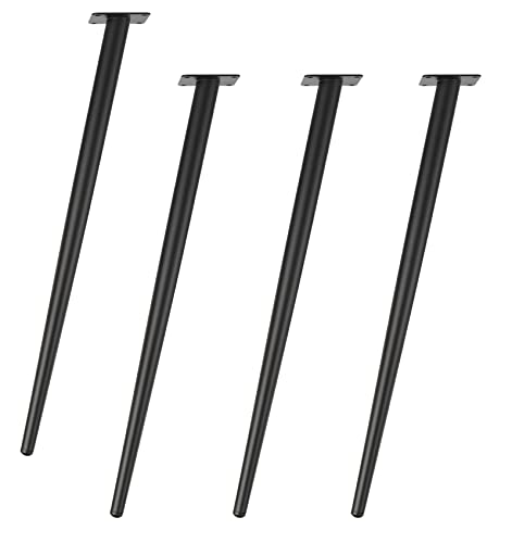 WDCDYQDH Möbelbeine, schräge Kegel, Metall, Sofa-Stützfüße, Küchen-Ersatzbein, Hardware-Zubehör (Schwarz + Gold, 45 cm) (Schwarz, 55 cm) von WDCDYQDH