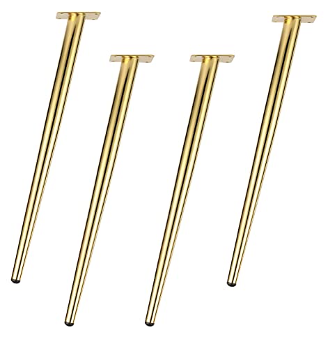 WDCDYQDH Möbelbeine, schräge Kegel, Metall, Sofa-Stützfüße, Küchen-Ersatzbeine, Hardware-Zubehör (schwarz + Gold, 45 cm) (Gold, 65 cm) von WDCDYQDH