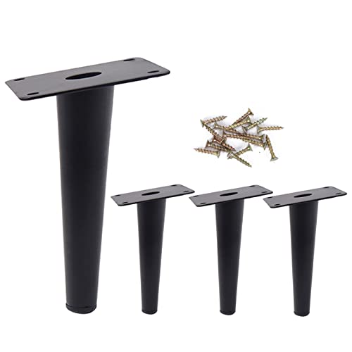 WDCDYQDH Möbelbeine aus Metall, für Schränke, verschleißfest, für Tische, austauschbare Füße, Schwarz, Gold, 4er-Set, Kaffee, schlicht, zart, Schwarz-schräg, 20 cm (B+G gerade) (Schwarz schräg) von WDCDYQDH