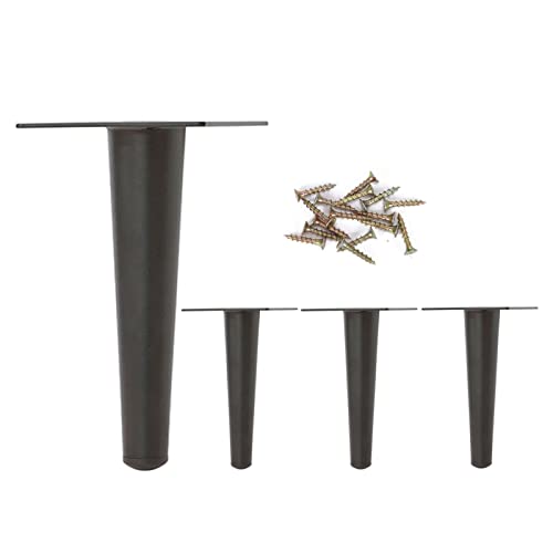 WDCDYQDH Möbelbeine aus Metall, für Schränke, verschleißfest, für Tische, austauschbare Füße, Schwarz, Gold, 4er-Set, Kaffee, schlicht, zart, Schwarz-schräg, 20 cm (B+G gerade) (Schwarz von WDCDYQDH