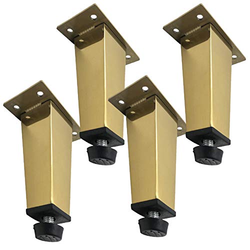 WDCDYQDH Set mit 4 Möbelbeinen aus Metall, Edelstahl, für Schränke, quadratische Kegel, Sofas, Küchenfüße, Ersatz für Schreibtische (70 mm) (eine Farbe: 180 mm) von WDCDYQDH