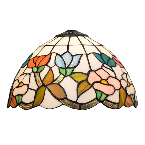 WDCDYQDH Tiffany-Lampenschirm, 30,5 cm breit, Zubehör, nur Ersatz, Barock-Sonnenblumen-Buntglas-Lampenschirme, Gelb, Rosa, Blau, Orange, Bernstein, Blumen, Lichtabdeckung für Tisch-Hängeblume WDCDYQDH Tiffany-Lampenschirm, 30,5 cm breit, Zubehör, nur Ersatz, Barock-Sonnenblumen-Buntglas-Lampenschirme, Gelb, Rosa, Blau, Orange, Bernstein, Blumen, Lichtabdeckung für Tisch-Hängeblume von WDCDYQDH